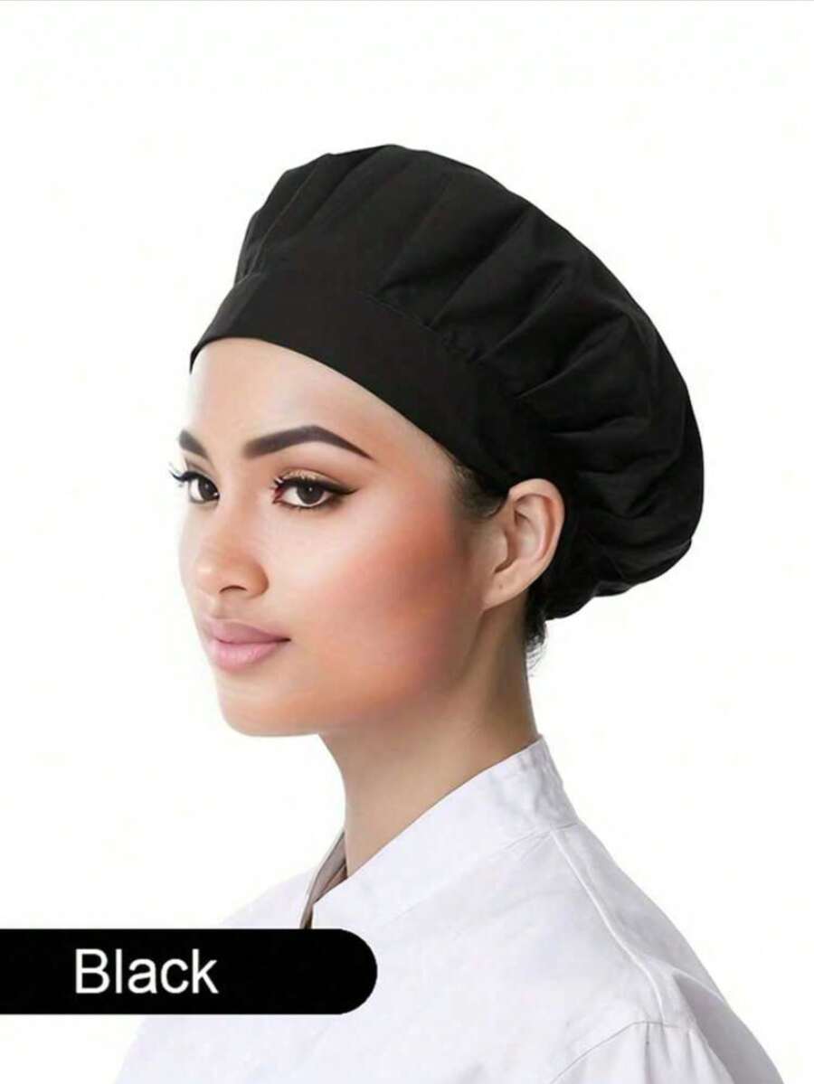 2/1pc Adjustable Elastic Chef Hat, Unisex Cooking Cap, Oil-Proof Work Hat, Dust-Proof Hair Cover, Suitable For Restaurant, Factory, Kitchen, Cooking, Hair Protection, Workshop, Food Service, Mother's Day Gift - Multicolor - View 1