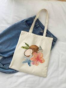 Fashionable Single-Sided Printed Tote Bag - Fade-Resistant; Spacious Design Suitable For Daily Use, And Foldable For Convenient Storage. - Multicolor - View 3