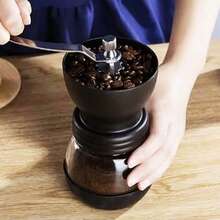 Macinacaffè manuale con macine in ceramica | Macinatura regolabile | Macinacaffè manuale in acciaio inox | Macinacaffè portatile con macine per chicchi di caffè, sale e spezie - nero - Visualizzare 7
