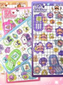 Cute Cartoon Character Stickers, Kawaii Phone Shape Puffy Stickers For Journaling Scrapbooking, Decorative Waterproof Stickers For Kids Girls Crafts Notebook Album Decoration - Multiple Colors (style/packaging Random) - View 3