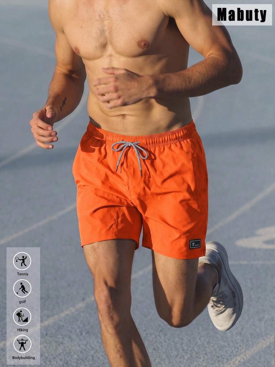 男士運動短褲，彈性運動短褲配彈性抽繩腰帶與側邊口袋，適合跑步、網球、高爾夫、健身房、徒步、健身、夏季穿著