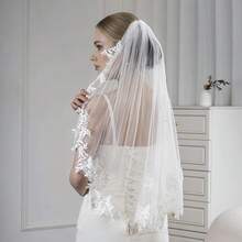1pc Exquisite Romantic Personalized Elegant Luxurious Long Cathedral Length 300cm Lace Trim Pearl Bridal Veil With Hair Comb - Multicolor - View 6