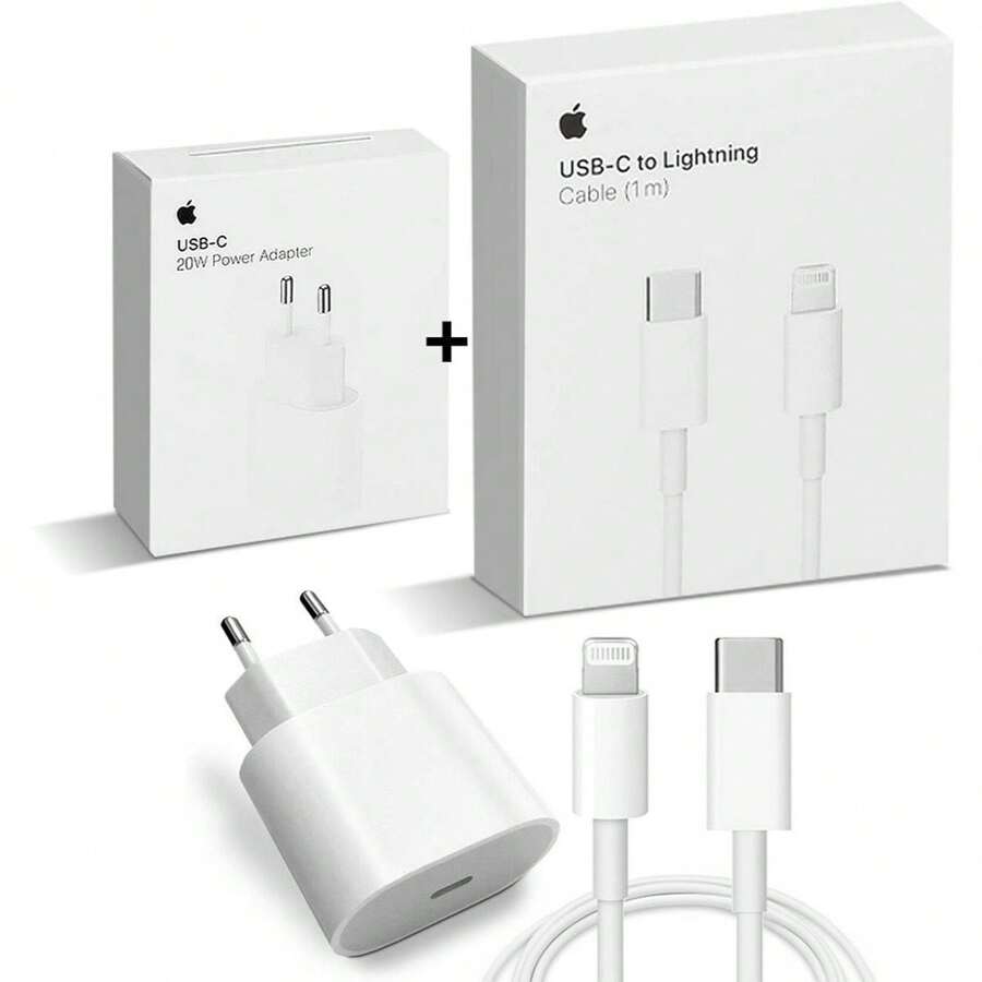 Apple 20W USB-C Power Adapter + 2m USB-C To Lightning Cable - EU C Type Plug(220-240V) - View 1