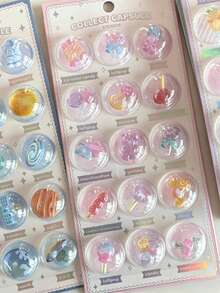 可愛3D果凍貼紙 日系可愛糖果海洋主題裝飾貼紙 用於剪貼簿日記禮物裝飾 - color - 查看 5