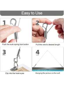 Heavy Duty PVC Coated Steel Wire Rope, Multipurpose Clothesline And Dog Tie-Out Cable With Carabiner Clips,Adjustable Metal Buckle Rope, Clothesline, Suitable For Curtains, Outdoor Use, With Metal Buckle - Multicolor - View 7