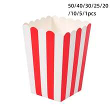 5/10/20/25/30/40/50pcs Red Mini Popcorn Boxes, 100pcs Movie Night Paper Popcorn Bags, Classic Mini Popcorn Buckets, Suitable For World Cup Viewing Experience, Cinema, Home - Multicolor - View 7