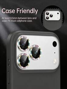3 buah Cincin Logam Berwarna Mengkilap, Kekerasan 9H, Kaca Tempered Tahan Gores, Pelindung Lensa Kamera, Kompatibel dengan iPhone 17 Pro Max 17 Pro 17 16 Pro Max 16 Plus 16 15 Plus 15 14 Plus 14 13 12 11, Aksesori Ponsel Dekoratif Bergaya - MultiWarna - View 6