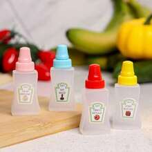 1/4/8pcs Mini Seasoning Bottles Sauce Bottles Salad Dressing Ketchup Dispenser Bottles Plastic Condiment Squeeze Bottles - Multicolor - View 9