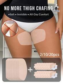 2/10/20 pezzi Cerotti anti-sfregamento per cosce taglie forti, adesivi invisibili traspiranti e resistenti al sudore, ideali per la corsa, l'uso quotidiano con abiti & pantaloni/sfregamento cosce/essenziali per le vacanze/essenziali per i viaggi per le donne - multicolore - Visualizzare 2