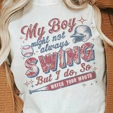 Baseball Mom T-Shirt R Game Day Tee, Uni Fit - Blanco - Ver 1