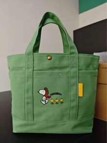 Túi tote vải bố dung tích lớn, túi xách in hình Snoopy, túi đeo vai, túi xách thời trang thoáng khí, túi dành cho mẹ. - A - Xem 1