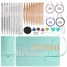 Circular Knitting Needle Set, Gold-Plated Interchangeable Knitting Needles + Extension Cables And Accessories, With Storage Bag, For DIY Knitting Crafts, Suitable For DIY Sewing Knitting Scarves, Hats And Other DIY Projects - Crochet Set - View 13