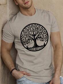 Camiseta de manga corta para hombre Tree Of Life, camiseta de verano - Blanco - Ver 3