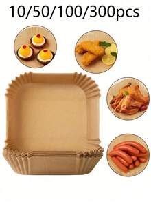 10/50/100/300 Pieces, Square/Round Air Fryer Lining Paper Air Fryer Paper Baking Paper, Paper Basket Bowl, Baking Pan, Oven Accessories, Baking Tools, Kitchen Gadgets, Kitchen Accessories - Multicolor - View 12