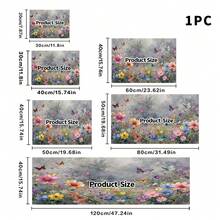 1pc Dish Drying Mat, Coffee Machine Mat, Watercolor Floral & Butterfly Nature Pattern Absorbent Mat, Durable, Excellent Water Absorption, Suitable For Dining Table, Cafe And Other Scenes, Adds Natural Fresh Style To Tabletop, Multi-Purpose Drainage Mat, Home Gift, Tabletop Decor - XYLSD-467 - View 16