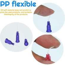 50pcs 21G Purple Tip Glue Dispensing Nozzles Nosed Needle Glue Applicator, Used Applying Industrial Liquids, Adhesives, Inks, Perfumes, All-Plastic PP Flexible Hose (50pcs 21G Purple) - A - View 4