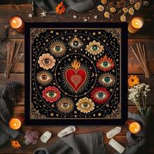 1PC Celestial Tarot Altar Cloth Suitable For Tarot Readings Moon Phase Ceremonies Meditation Spaces Table Cover For Witchcraft Practices Elegant Mandala Altar Cloth With Mystical Design Table Cloth 12 Zodiac Signs Oracle Mat Boho Playmat Home Decor - Multicolor - View 4
