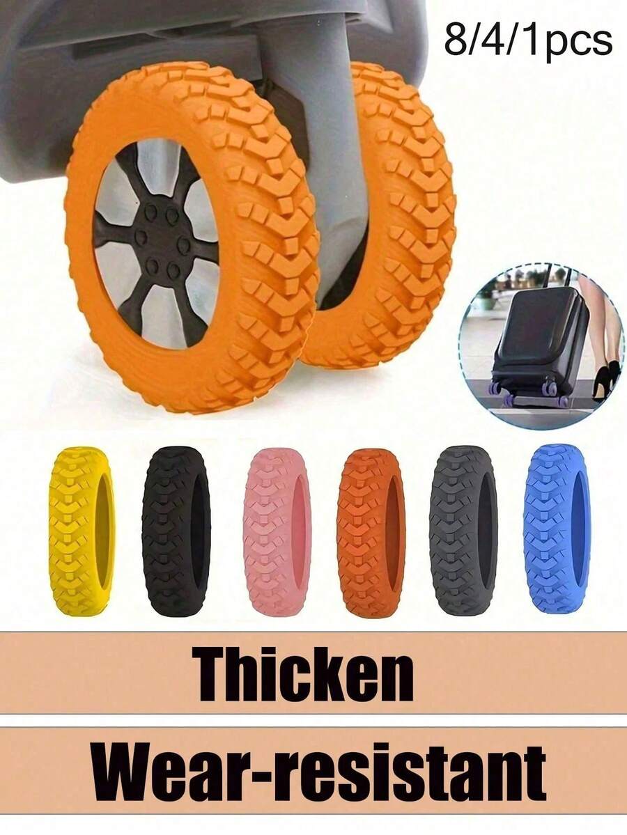 8/4/1 Set Luggage Wheel Protective Covers, Suitable For 8-Wheel Rotating Luggage, Anti-Wear Anti-Noise Luggage Wheel Covers, Essential For Holiday Travel, Travel Accessories - Multicolor - View 1