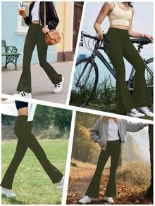Women Leggings - Burgundy - View 4