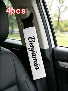 1pc Personalized Embroidered Car Seat Belt Cover, Customized Name Car Seat Belt Sleeve, Embroidered Shoulder Strap Car Interior Decor, Suitable For Decorating Your Beloved Car, Street Casual Fashion, Autumn Decoration, Personalized Gift, Birthday Gift - Multicolor - View 10