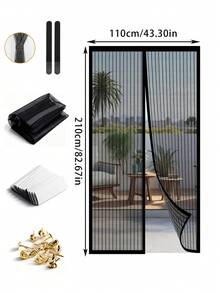 Magnetic Screen Door, Magnetic Closure, Insect-Proof & Breathable, Thickened Mesh, Pet-Friendly, Suitable For Front Door, Sliding Door, Fly Screen, Fly Curtain, RV Accessories, Fly Net, Mosquito Net, Screen Door, Fly Net/Insect-Proof Screen - Multicolor - View 16