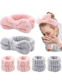 1 băng đô/2 dây đeo cổ tay/3 bộ làm sạch da mặt: Băng đô tắm polyester, băng đô màu trơn mềm mại, băng đô spa tái sử dụng & băng đeo cổ tay, băng đô sợi mịn, băng đô trang điểm, băng quấn cổ tay đàn hồi, băng thấm mồ hôi, khăn mặt. Thích hợp cho phòng tắm, phòng khách, bàn trang điểm, du lịch, phòng ngủ, yoga, tập luyện, tắm rửa, trang điểm, chăm sóc da, spa, thẩm mỹ viện, sinh nhật, mặt nạ, tập thể dục làm sạch mặt, cọ rửa mặt, túi xách, hộp đựng, lưu trữ - Nhiều màu - Xem 2