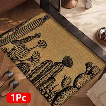 1pc, Home Decor, Cactus Pattern Print, Linen Kitchen Rug, Kitchen Mat, Floor Mat, Bathroom Mat, Door Mat, 3D Print Rectangular, Suitable For Living Room, Bedroom, Hallway, Bathroom, Laundry Room - Polyester Rug, Suitable For Indoor And Outdoor Home Decor - Multicolor - View 16