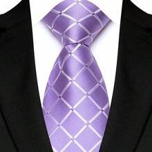 1pc Men's 8cm Rose Gold Plaid Tie, Fashionable Personalized Tie For Wedding Party - Rose Gold - View 8