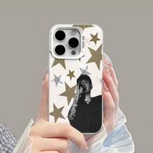 Cantante negra con tema de estrella doradafunda de teléfono Fundas compatibles con ,Apple,VIVO,OPPO,,, y Honor.Fabricadas en silicona TPU,ofrecen protección contra golpes y caídas. - Blanco - Ver 4