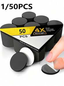 1/50pcs/Set Magnetic Self-Adhesive Magnets, Non-Destructive Magnetic Absorption, Mini Magnets, Versatile Use For DIY Crafts, Whiteboard, Refrigerator, Photo Display, Wedding Party, Celebration, Holiday Poster Display, Home Office Decor - Multicolor - View 1