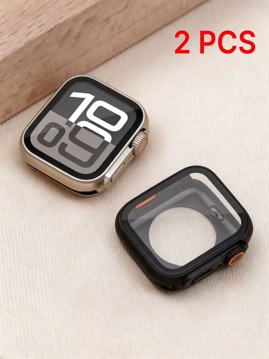 Huastonband 2件裝手錶螢幕保護貼/保護殼，正反面蓋，適用於手錶系列 Ultra 3/2/1, S11/S10/S9/S8/S7/S6/S5/S4/SE 2, 45mm 41mm 44mm 40mm, S11/S10-42mm, 46mm 螢幕保護貼，超強保護蓋，手錶 40mm/45mm 正反面蓋保護貼，中性手錶配件，適合戶外運動、海灘派對、旅行、教師節、畢業季禮物、度假