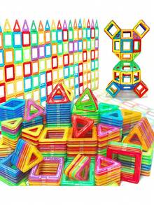 Magnetic Building Block Toy, Creative STEM Magnetic Tiles, Support Children's Brain Development - Multicolor - View 4