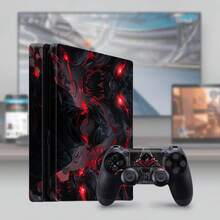 1 Set Slim Console & Controller Skin Sticker Decal, Printed Pattern, Waterproof, Scratch-Resistant, , Personalized Decorative Protective Film - View 2