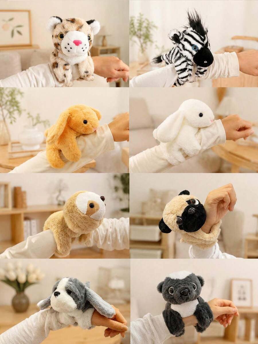 Boneka Hewan Lucu Termasuk Gajah, Kelinci, Kukang, Rakun, dan Unicorn, Dengan Cincin Tepuk Tangan, Desain Kreatif untuk Dipakai di Pergelangan Tangan, Hadiah Natal dan Tahun Baru yang Unik untuk Teman, Boneka, Natal, Boneka Hewan Lucu - MultiWarna - View 1