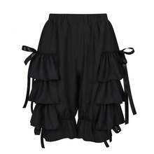 COS Women's Shorts, Lantern Pants, Ruffled Hem Spring-Summer, High Waist, Elastic Waist, Suitable For Outdoor Wear. - 260311 Lolita Shorts 1 - View 5