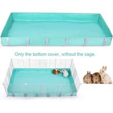 snow orchid 1pc Guinea Pig Cage Liner, Waterproof Guinea Pig Bedding With Waterproof Bottom, Suitable For Mesh, Cage Liner For Guinea Pigs, Rabbits, Hamsters, Rabbits, Cage Not Included - Water Blue - View 2