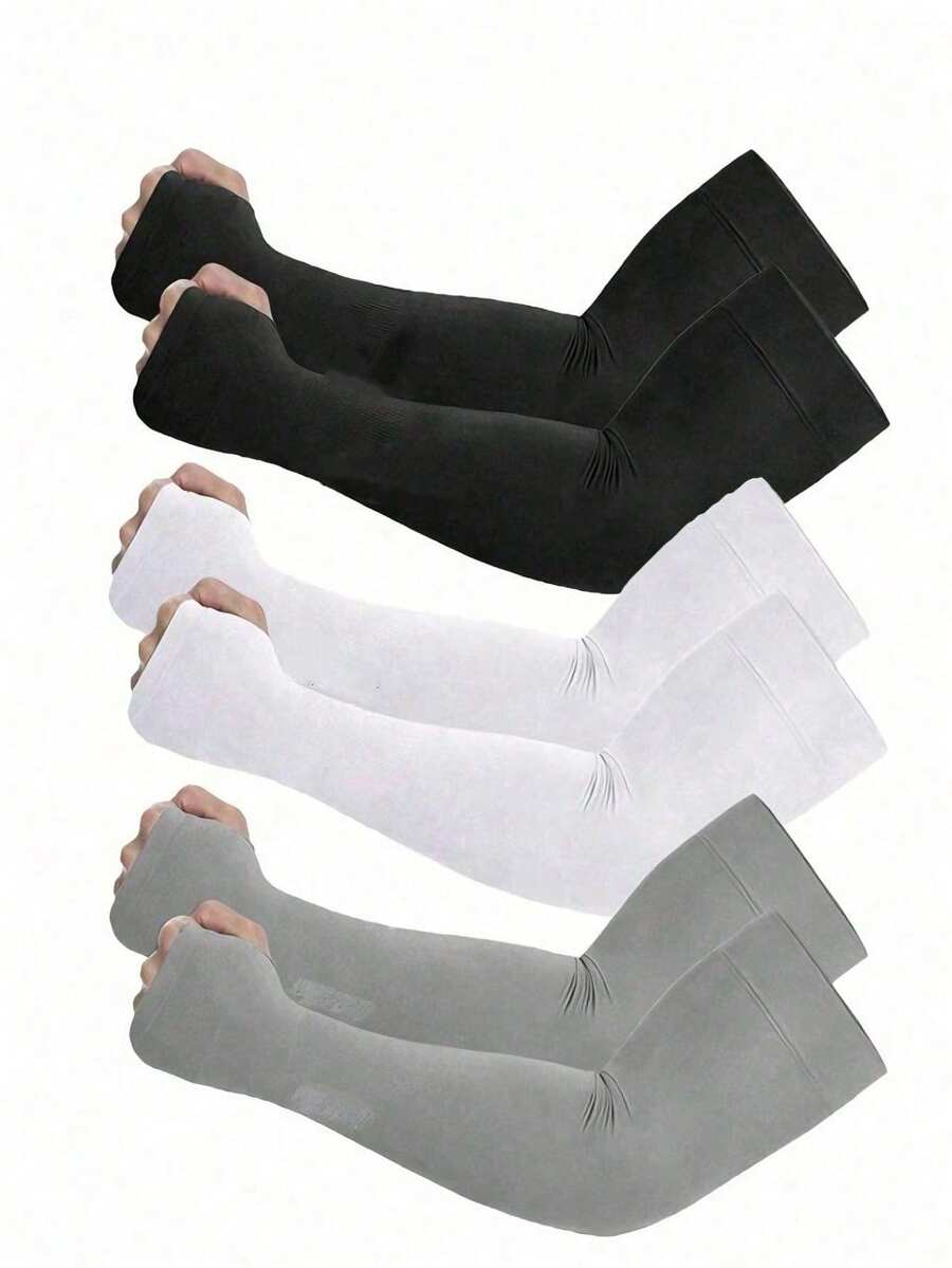 3 Pairs/1 Pair Women's Sports Compression Arm Sleeves, UV Protection Sun Protection Arm Sleeves For Teenagers And Campus Sports - There Is a Sign - View 1