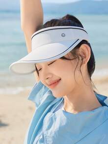 CAMEL CROWN 女款運動戶外開頂遮陽帽，防曬高爾夫馬拉松網球帽 - 白色 - 查看 1