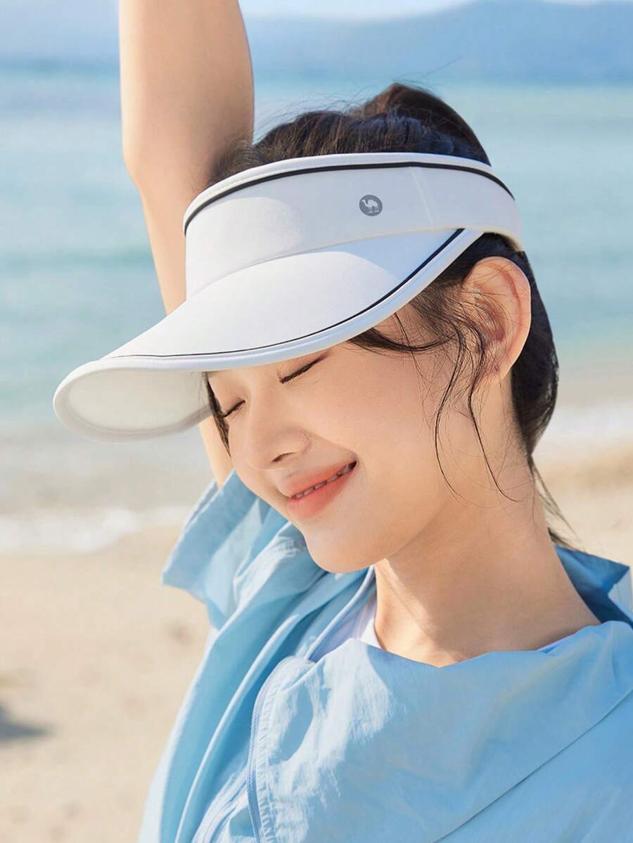 CAMEL CROWN 女款運動戶外開頂遮陽帽,防曬高爾夫馬拉松網球帽 - 白色 - 查看 1