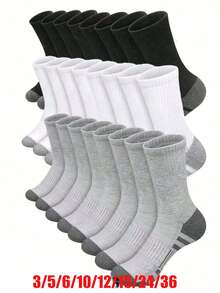 1/3/6/9/12 Pairs Men's Lightweight Socks, Women's Lightweight Socks, Men's Striped Printed Mid-Calf Socks, Casual Comfortable Yin Yang Pattern Socks, Suitable For Daily Wear. Minimalist Men's Socks, Suitable For Summer And Autumn, Minimalist Sports Style Mid-Calf Socks, Available In 1/3/6/9/12 Pairs. - Multicolor - View 1