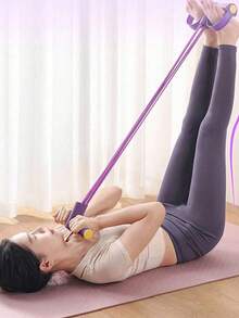 1pc 6-Tube Resistance Band With Handle, Multi-Function Yoga Foot Pedal Stretcher, Suitable For Abdominal/Waist/Arm/Leg Stretching And Shaping Exercises, Applicable For Home/Outdoor/Gym Scenarios - Multicolor - View 5