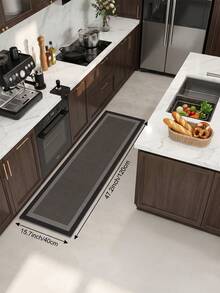 Dark Gray Diatomaceous Earth Absorbent Kitchen Mat, Suitable For Kitchen, Living Room Carpet, Non-Slip Bathroom Mat, Laundry Room, Bedroom, Indoor/Outdoor, Office, Entryway, Area Rug, Holiday Decor, Hallway Carpet, Study And Gaming Area - Dark Grey - View 14