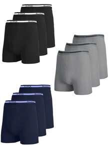 Black x3 - Heather Grey x3 - Navy x3