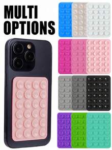 3/6pcs Silicone Adhesive Phone Holder, Non-Slip Silicone Sticky Phone Stand, Phone Case Holder, Hands-Free Phone Accessory, Selfie And Video Stand, 1/2/4/5/10/50/100pcs, Multi-Functional Phone Accessory, Fit For All Models - Multicolor - View 14