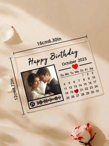 1pc Customized Calendar Acrylic Plaque - Personalized Acrylic Plaque, Customizable With Photos, Anniversary Dates, Made Of Premium Acrylic Material. Perfect Gift For Boyfriend, Couple, Couples, And Graduate. Suitable For Birthday, Graduation Ceremony, Wedding Anniversary, And Romantic Occasions, Also An Ideal Choice For Customized Gifts, Personalized Gifts, And Gifts For Boyfriend - Multicolor - View 4
