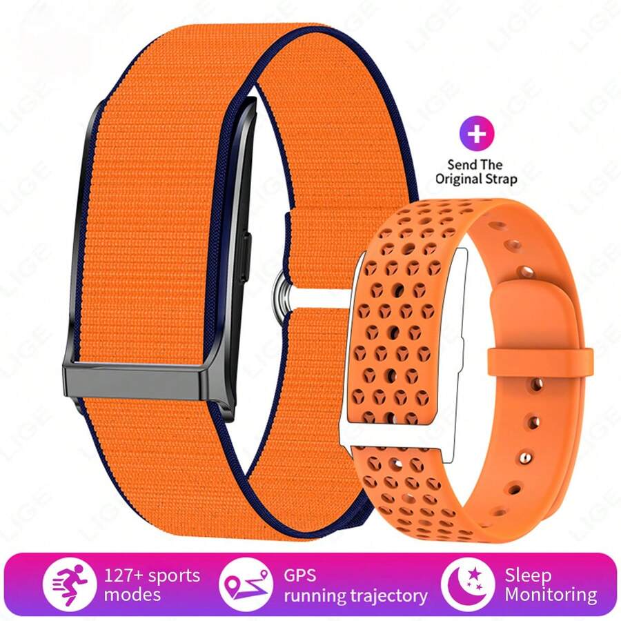 K-TOUCH Smart Watch With Voice Assistant, Bluetooth Call & Message Reminder Compatible With Samsung, 1.8" HD Fitness Tracker With AI Control - 橘色 - 查看 1