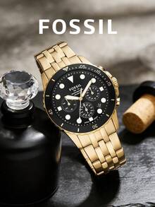 Fossil Men's Quartz Stainless Steel 3-Hand Watch, Stainless Steel Case/Scratch-Resistant Glass FS5836/FS5837 - Gold - View 1