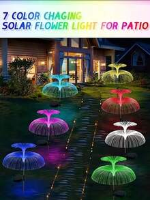 Lampu Hias Ubur-ubur Tenaga Surya - Lentera Satu/Dua Lapis, Lampu Taman Tenaga Surya Luar Ruangan Tahan Air IP65, 7 Warna Variabel, Lampu Ubur-ubur Tenaga Surya untuk Jalan Setapak, Lampu Berubah Warna untuk Liburan, Dekorasi Natal Meriah - MultiWarna - View 6