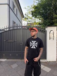 Unisex T-Shirt, 100% Cotton, Regular Fit, Graphic Print, Short Sleeves, Casual Style, Summer Streetwear, Urban Style, Printed Top, Vintage Fashion, Soft And Breathable. - 淺灰紫 - 查看 2