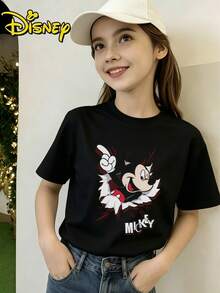 Women's Disney Lilo & Stitch Happy Stitch Day Crew Neck T-Shirt, Soft & Skin-Friendly, Casual Daily Wear - 黑色 - 查看 2